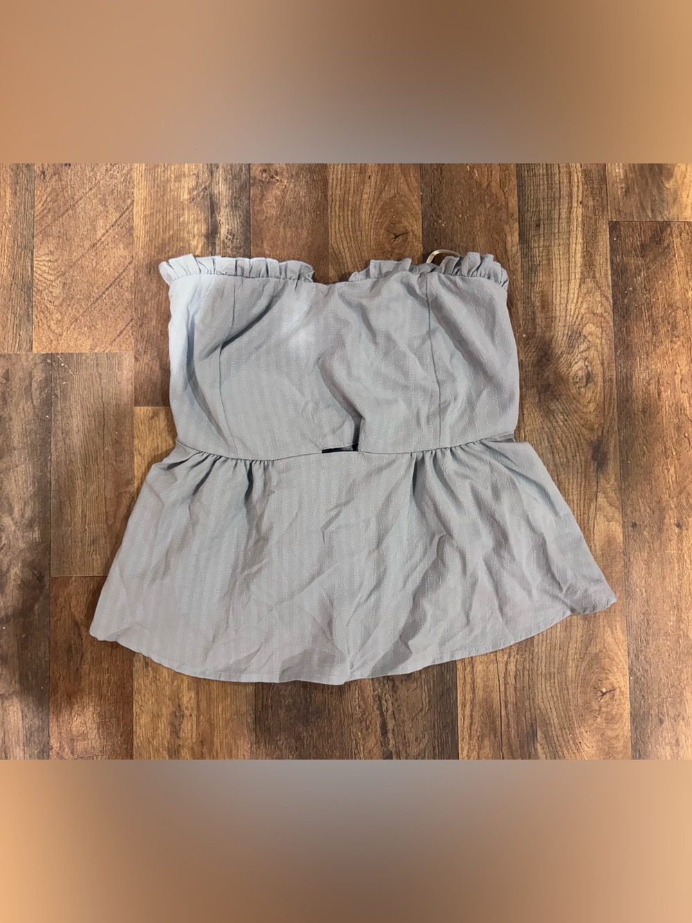 SHEIN Light Gray Strapless Peplum Camisole